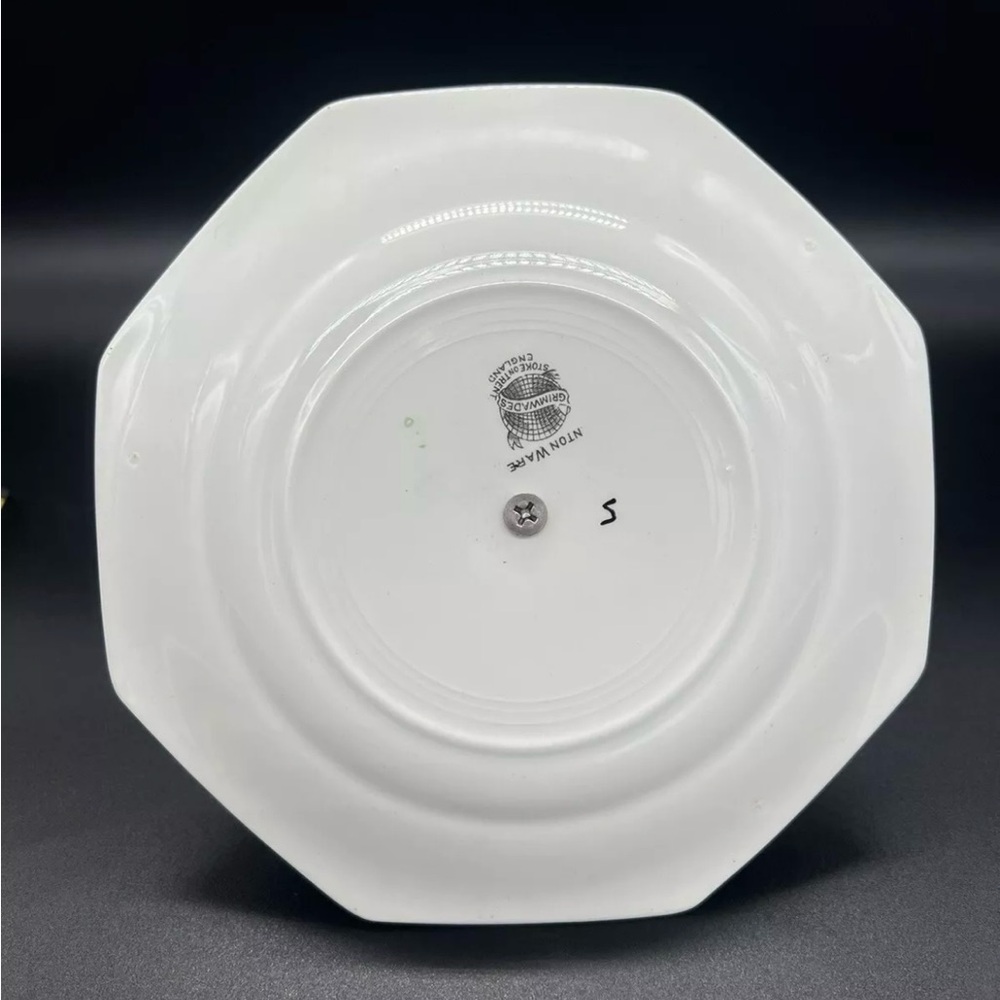 Winton Grimwades Lemon Server Candy Dessert Tidbit Plate Tray Roses Stripes Mint - Picture 7 of 9